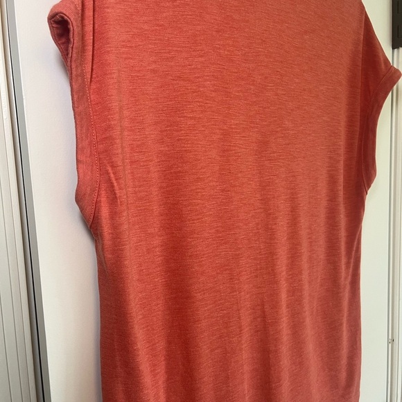 Jessica Simpson Womens Medium Orange-Red Cap Sleeve Relaxed V-neck shirt - Picture 7 of 7